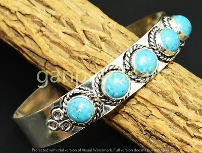 ¡OFERTA! Lote al por mayor de brazaletes de piedras preciosas turquesa enchapados en plata de ley 925 Foto 1 de 4