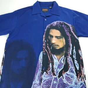 MEDIUM Bob Marley Button up shirt by Dragonfly - Roots Reggae short sleeve - Picture 1 of 5