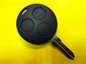 ESTUCHE LLAVERO REMOTO DE 3 BOTONES CON DOS LLAVES HOJA SIN CORTAR EN BLANCO PARA SMART FORTWO - Imagen 1 de 1
