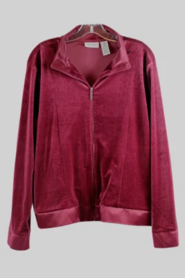Jaclyn Smith Iridescent Red Women's Sweatshirt Front Zip Closure Large 010 - Image 1 of 4