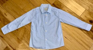 NWOT ZARA BOYS BLUE SLIM FIT PINSTRIPE/POLKADOT BUTTON DOWN SHIRT SIZE 6 LD3 - Picture 1 of 4