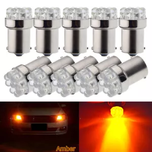 10 X BA15S 1156 9 SMD LED Amber Yellow Car Indicator Turn Signal Light Bulb 12V - Picture 1 of 8