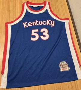 Mitchell and Ness Hardwood Artis Gilmore Kentucky Colonels ABA Blue 53 Jersey 60 - Picture 1 of 8