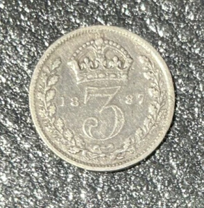 1887 Queen Victoria 3d Münze - Bild 1 von 2