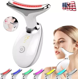 Massaggiatore Viso Anti Invecchiamento 7 in 1 Luce Rossa Terapia Dispositivo Lifting Viso Elettrico US - Foto 1 di 15