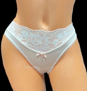 Victorias Secret Body super morbido liscio raso floreale pizzo perizoma mutandine bianco - Foto 1 di 10