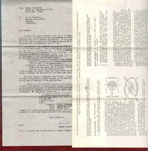 1987 Lettera Firmata Naoshi Fukushima Fisica Vicino alla Terra Spazio Geomagnetico Giappone - Foto 1 di 3