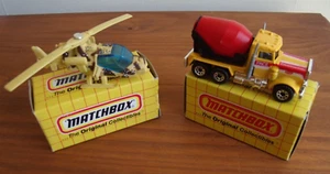 Matchbox MB19 Peterbilt Cement Truck & MB46 Military Chopper in Boxes PRICE CUT - Picture 1 of 15