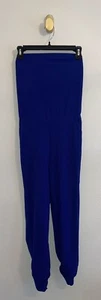 Aqua Strapless Cobalt Blue Jumpsuit Cropped Pants Ruched Womens S Small New - Picture 1 of 5