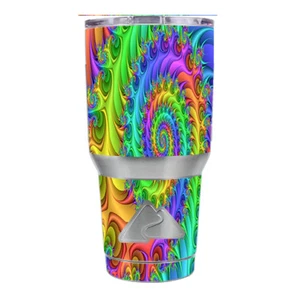 Skin Decal for Ozark Trail 30 oz Tumbler Cup (6-piece kit) / Trippy Color Swirl - Picture 1 of 1