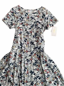 LULAROE Disney Carly Vintage Mickey Mouse Dress Small High Low NWT - Picture 1 of 1