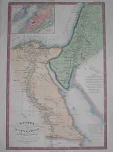 1847 rare ORIGINAL MAP PALESTINE ISRAEL HOLY LAND JORDAN LEBANON JERUSALEM JAFFA - Picture 1 of 8