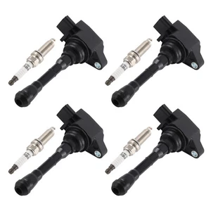 Ignition Coil Pack and Iridium Spark Plug Set of 4 For Nissan Juke 1.6L L4 11-17 - Picture 1 of 13