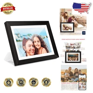 Stylish 10.1-Inch Wireless Digital Photo Frame - Instant Sharing via AiMOR App - Picture 1 of 11