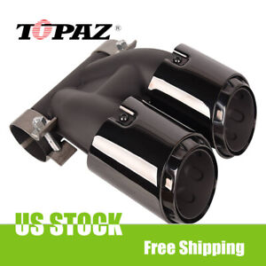 For 2015+ Porsche Cayman 718 Glossy Black Stainless Steel Exhaust Muffler Pipe