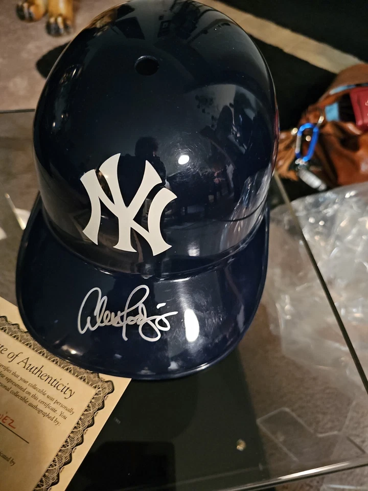 New York Yankees Alex Rodriguez Batting Helmet And Display Case - Image 1 of 4
