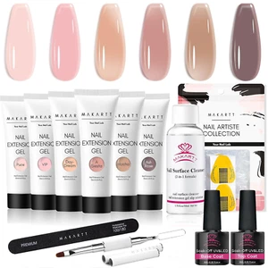 Poly Nail Gel Kit: 6 Nude Colors Solid Builder 15ML for Extension Enhancement Se - Picture 1 of 12
