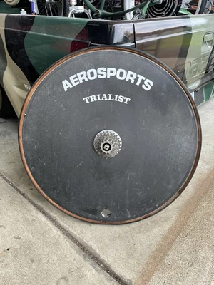 Vintage Aerosports Trialist Tubular Carbon Disc Rear Wheel SF-MX30 W/ Freewheel - Image 1 of 4