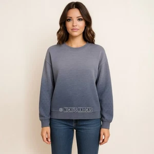 American Eagle Thermal Pullover Blue Acid Wash Y2K Terry Sweatshirt Size S - Picture 1 of 8