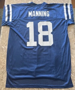 PAYTON MANNING INDIANAPOLIS COLTS JERSEY#18-SZ.XL BLUE REEBOK ONFIELD-EXCELLENT - Picture 1 of 19