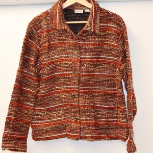 Chicos Tweed Blazer/Jacket - Size 2 (Womens Large 12- - Polyester/Rayon/Cotton - Picture 1 of 18