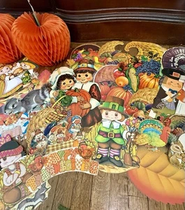 Vintage Lot of Thanksgiving Bulletin Board Classroom Cutouts Decor Die Cut - Picture 1 of 7