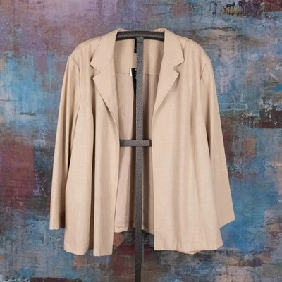 Blazer para mujer Maggie Barnes talla 5X 34-36 beige cápsula de carrera minimalista clásico Foto 1 de 4