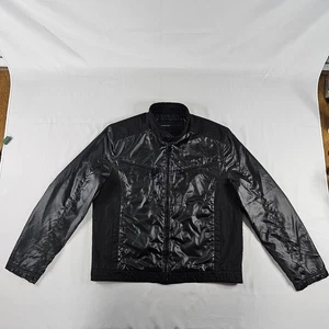 Marc New York Mens Black Bomber Style Jacket Size Large Slim Fit Polyester READ⬇ - Picture 1 of 21