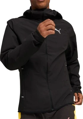 Chaqueta para correr Puma Ultraweave Rain para hombre negra ligera transpirable Foto 1 de 4