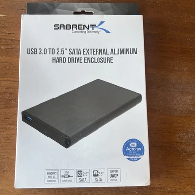 Sabrent USB 3.0 to 2.5 SATA External Hard Drive Enclosure, Black EC-UK30 - Image 1 of 3