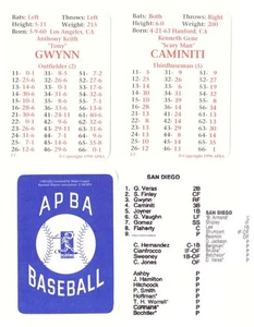 1997 APBA Season w/ XB Players 30 Cards - SAN DIEGO PADRES Team Set - Picture 1 of 1
