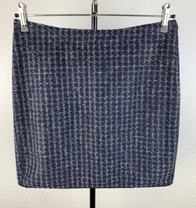 NEU! OPUS Gr. 38 Rock Strick Walk mit Wolle navy beige Muster Pencil Skirt 91B - Bild 1 von 4