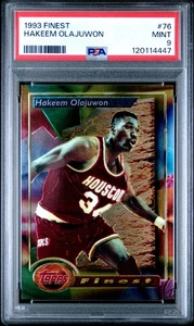 1993 Topps Finest #76 Hakeem Olajuwon Houston Rockets HOF PSA 9 MINT Dream - Picture 1 of 3
