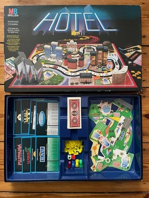 Hotel MB Spiele 1986 Schwarze AusgabeNL Gesellschaftsspiel Vintage - Vollständig - Bild 1 von 4