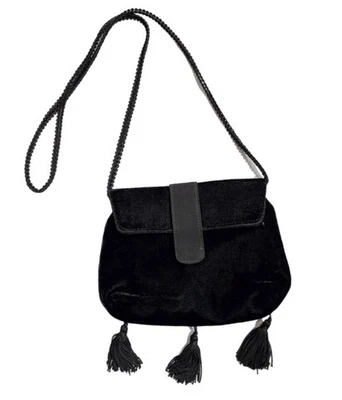 Mini bolso vintage emporio armani terciopelo negro correa cinta terciopelo monedero giorgio Foto 1 de 4