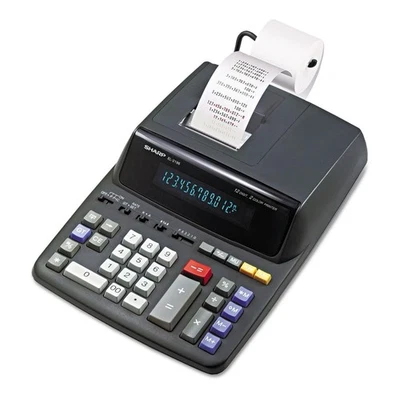 Sharp EL2196BL Two-Color Printing Calculator Black Red Print 3.7 Lines Fast Sec - Image 1 of 2