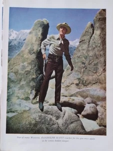 Sk183 Ephemera 1950s book Picture Randolph Scott - Picture 1 of 1