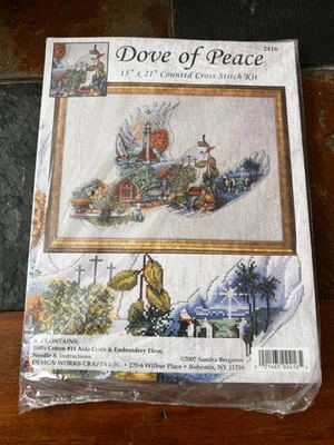 Dove of Peace “Spiritual” Counted Cross Stitch Kit by Design Works 15" x 21" NEW - Image 1 of 4