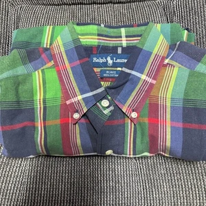 Polo Ralph Lauren Blake uomo L camicia manica corta a quadri preppy cotone classico - Foto 1 di 6
