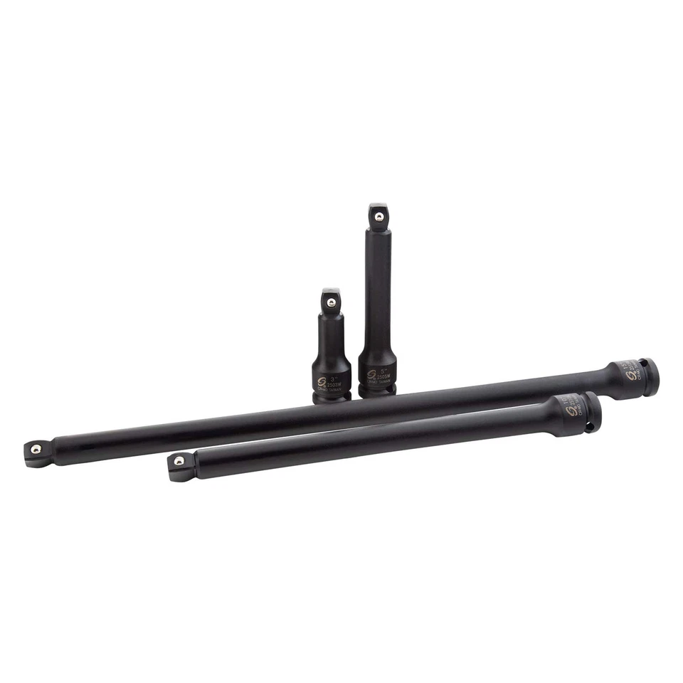 2504, 1/2 Inch Drive Impact Extension Set, 4 Piece, SAE, 3 Inch - 15 Inch, Cr... - Image 1 of 4