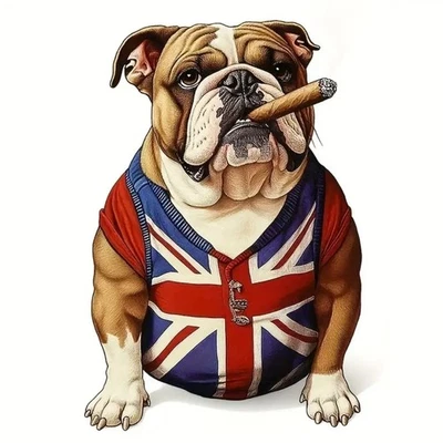 CHURCHILL BRITISH BULLDOG WATERPROOF Car Vinyl Decal Sticker Bumper Union Flag