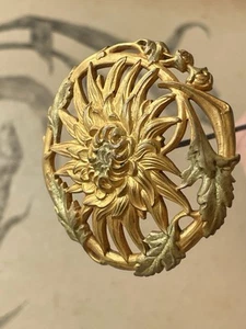 Grande épingle à chapeau ART NOUVEAU à décor de fleurs - Jugendstil - Picture 1 of 6