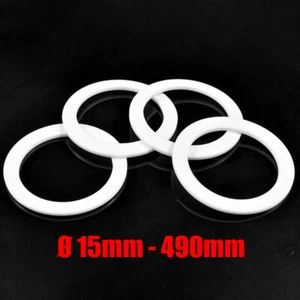 PTFE High Temp Flat Ring ID 15-490mm Plastic Washer Seal Gasket Sealing Washers - Picture 1 of 8