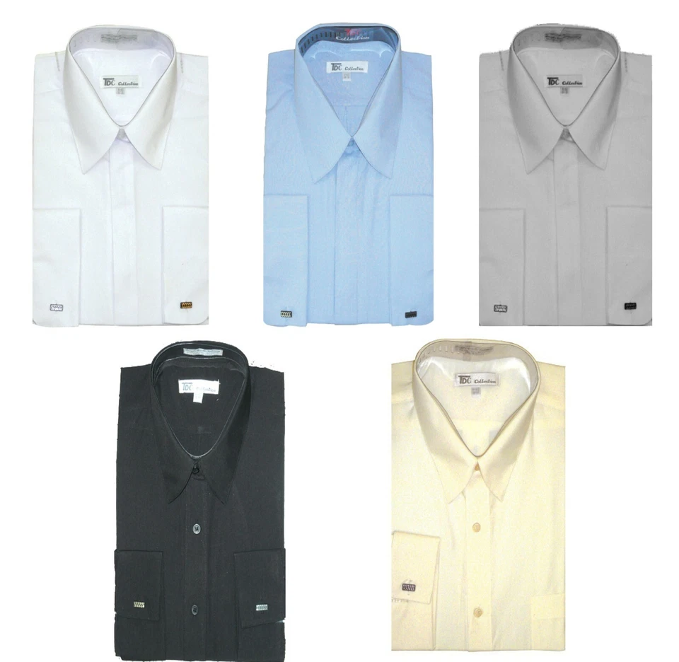 Men's 65% polyester 35% Cotton French cuff Shirts Design By Fotino Landi SG03F - Image 1 of 4