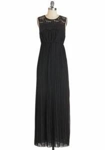 Nuevo con etiquetas Vestido de Fiesta SoHo Chick Negro Maxi MEDIANO Modcloth Premier Bordado Top - Imagen 1 de 8