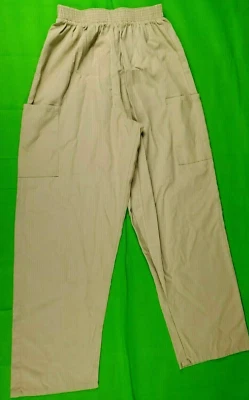 Uniform City khaki women's elastic waist scrub bottoms size M10 petite 23+W 26L - Image 1 of 4