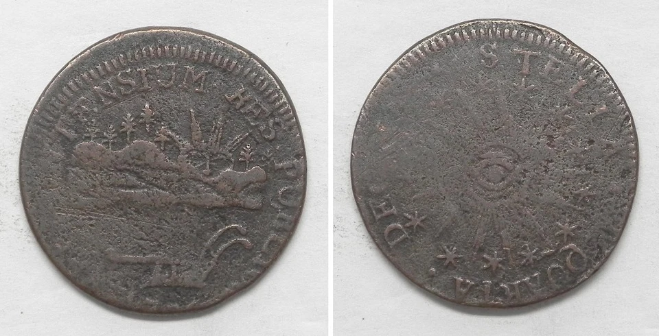 X6045  1786 Colonial VERMONTENSIUM Copper Cent Coin, Fine - Image 1 of 1