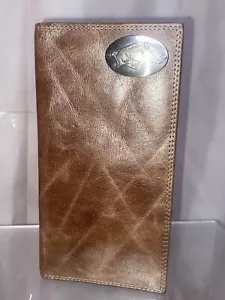ZEP-PRO ARKANSAS RAZORBACK Long Crazy Horse Leather Roper WALLET ONLY NO BOX - Picture 1 of 4