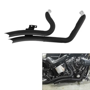 1-3/4" Big Exhaust Pipes + Heat Shields Fit For Harley Softail Fat Boy 1986-2017 - Picture 1 of 12