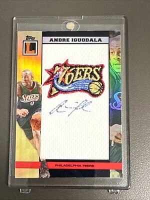 Topps Letterman 2007 parches Andre Iguodala logotipo del equipo refractor automático 13/19 Foto 1 de 3